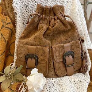 Rustic Brown Leather + Suede Backpack with Soft Textured Finish
